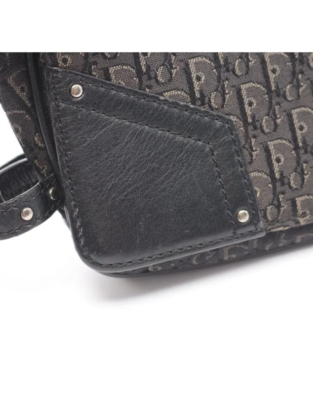 Dior Shoulder Bag Trotter Street Chic Black Canvas Leather